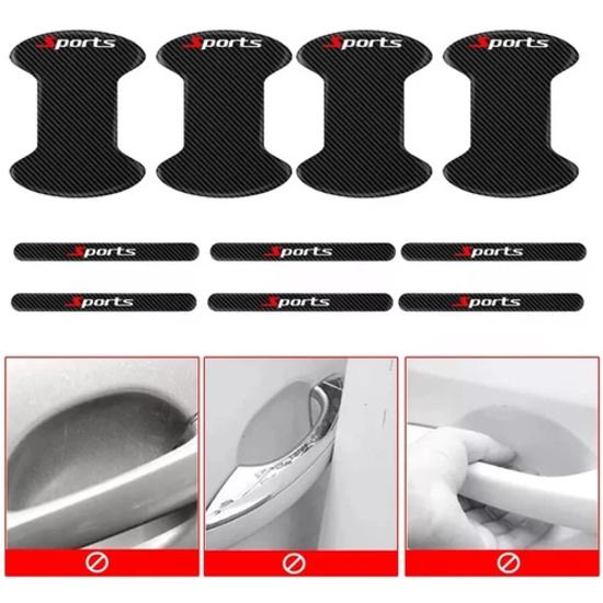 10PCS Car Carbon Fiber Door Handle Bowl Sticker Protector Anti Scratch Cover