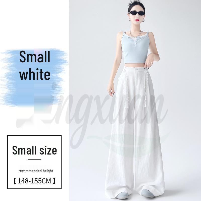 

2026 Summer High Waist Wide Leg Ice Silk Cotton Linen Pants for Women Extra Large