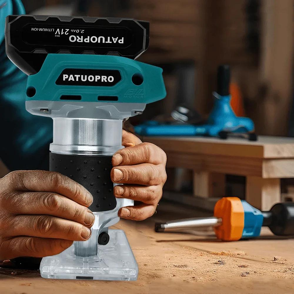 30000RPM Brushless Electric Trimmer 5-speed Woodworking Wood Router Milling Engraving Slotting Machine For Makita 18V Battery