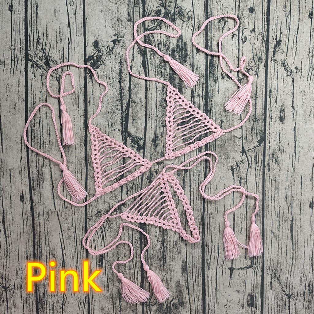 Ensemble Bikini Sexy au Crochet Fait Main - 13 Couleurs Maillot de Bain Micro