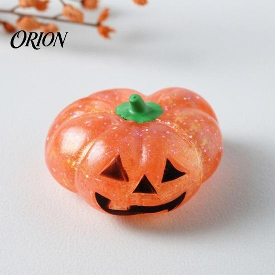 Sparkly Pumpkin Toy 1/4Pcs Halloween Stress Relief Toy, Smiling Head Squeeze Anti Anxiety Toys Clear Glitter Office Desk for Relieve