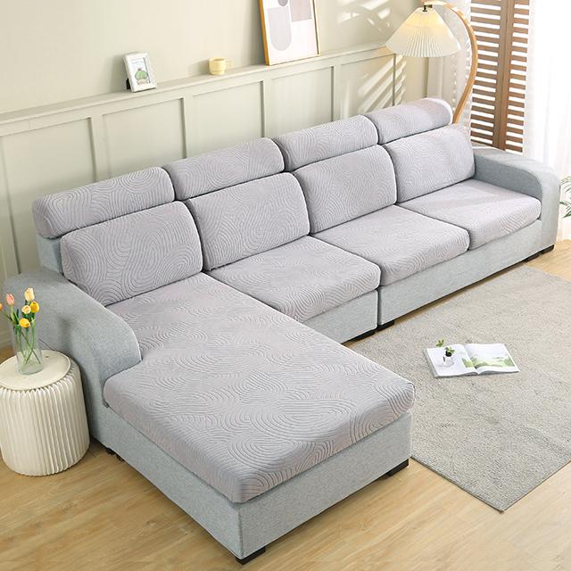 

Жаккардовый чехол на подушку для дивана, эластичный чехол для дивана, L-образный угловой сменный защитный чехол для дивана, чехлы для гостиной L светло-серый