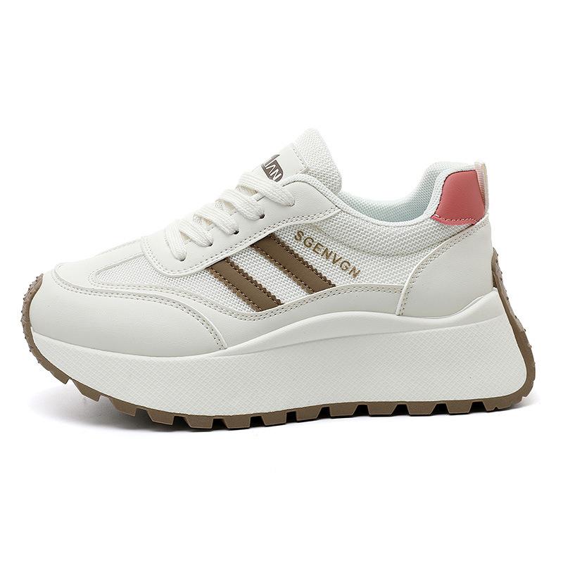 

Женские кроссовки сетчатые дышащие повседневные модные теннисные туфли туфли на платформе для увеличения роста для женщин 2025Новая спортивная обувь 40 коричневый