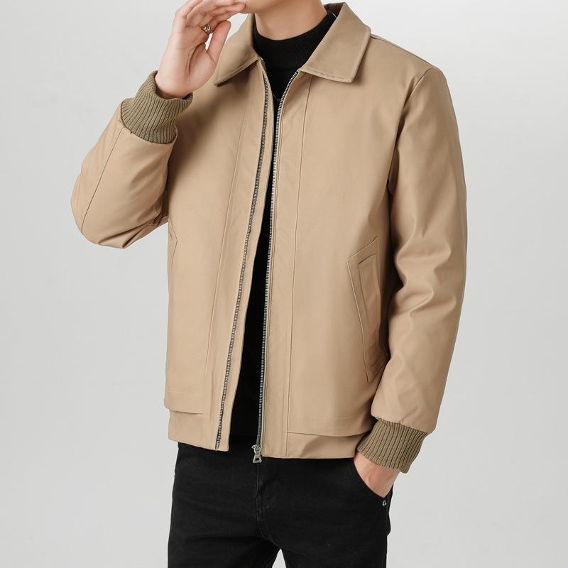 % White Duck Down Jacket Men's Winter New Business Dress Loose Lapel Casual Jacket