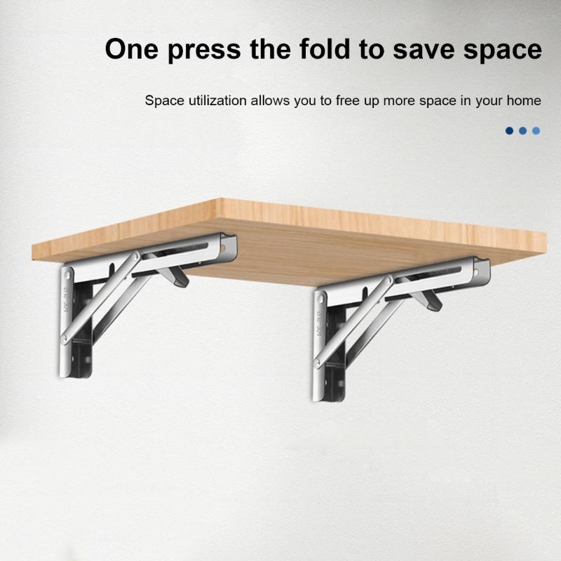25cm Steel Foldable Shelf Bracket Wall Mounted Folding Bracket Simple Installation for Space Saving Home Organization
