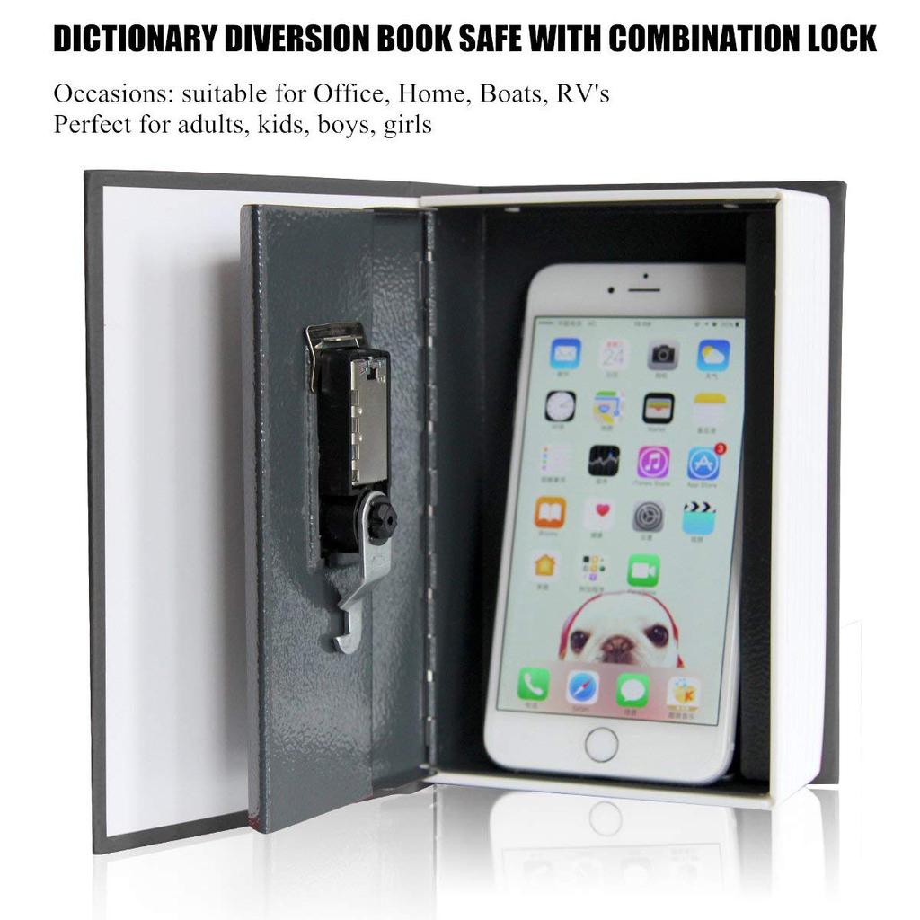 Home Prenota Il Safe Home Dizionario Metallo Cassaforte Della Serratura Con Serratura a Combinazione Regalo Creativo Nero