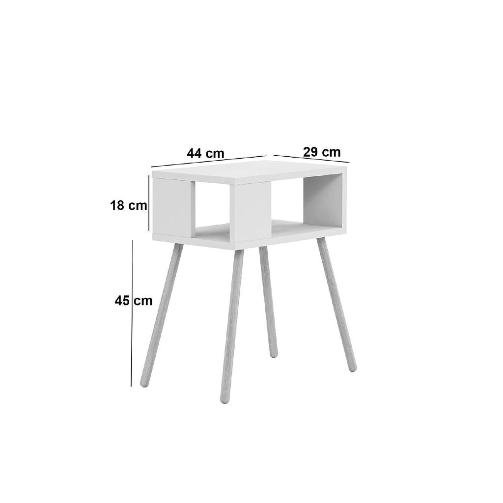 Wooden Leg Nightstand With Decorative Shelves - Atlantic Pine