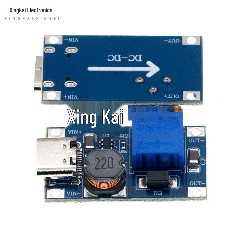 MT3608 Adjustable DC-DC Boost Module: 2A Step-up Board, Input 3V/5V, Output 5V/9V/12V/24V