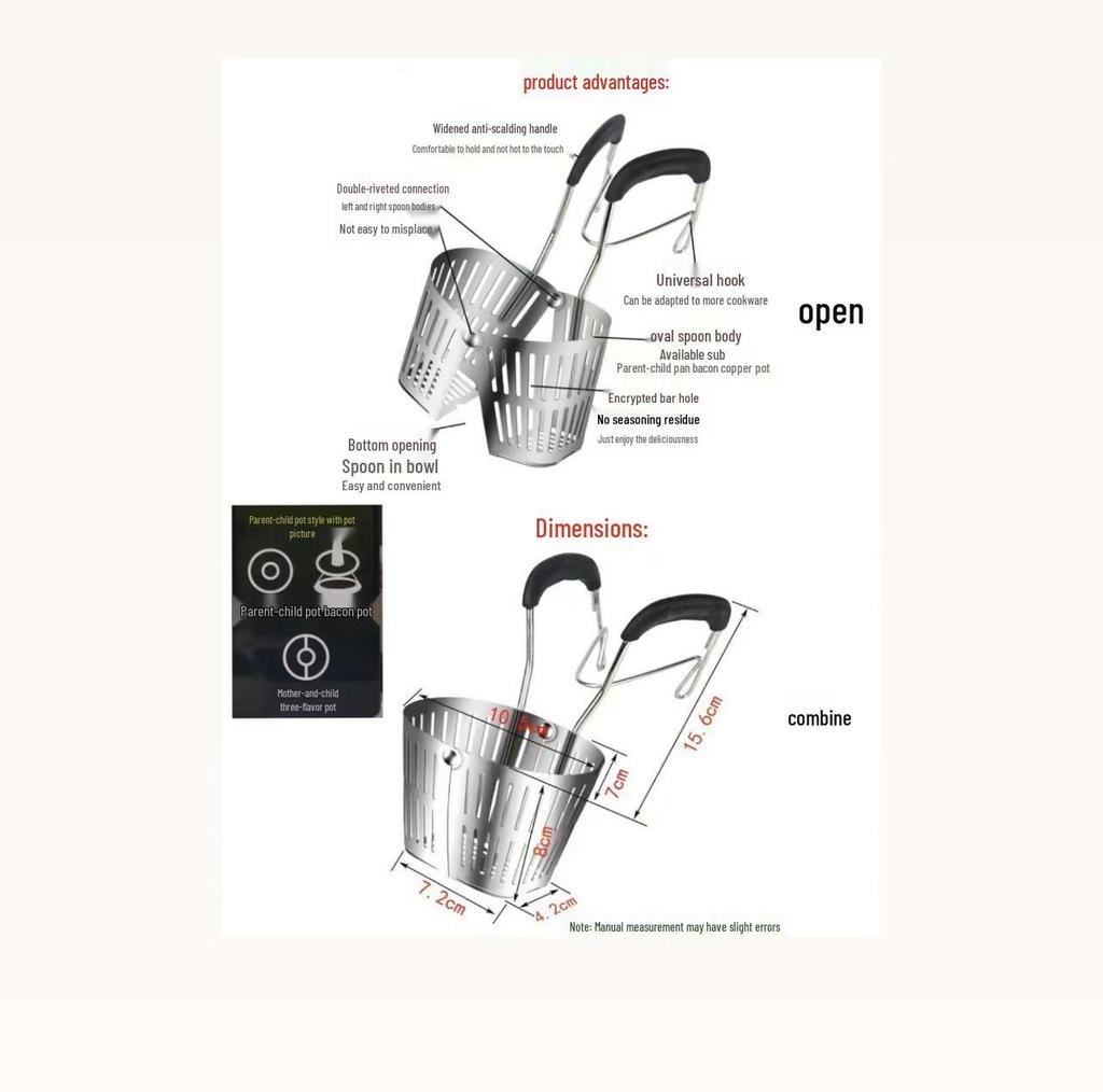 304 Stainless Steel Noodle and Soup Skimmer, Vegetable Strainer, Hot Pot Skimmer, Fine Mesh Strainer.