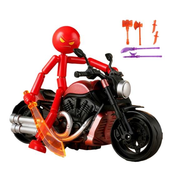 Posable Stickman Action Figure with DIY Accessories Stress Relief Movable Joints Stickman Fidget Toy Desktop Decoration Collectors Gift