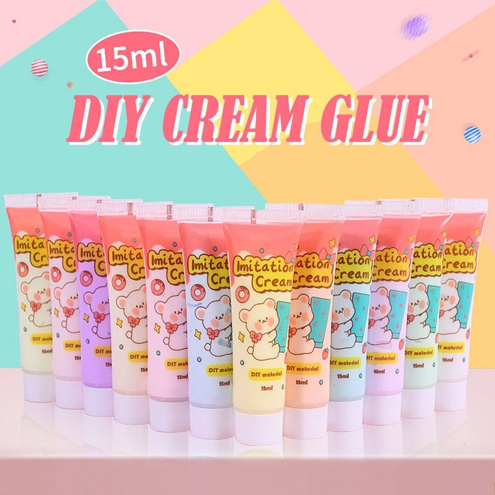 DIY Imitation Cream Glue Homemade Mobile Phone Hairpin Card Clay Material Glues Craft Accessories 15ml Cream Resin C8M0