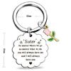 Stainless Steel Polished Floral Keyring Creative Lightweight Portable Friendship Keychain Birthday Gift for Sister
