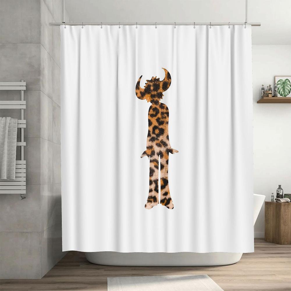 Unique Animal Shower Curtain Leopard Print Bathroom Decor Nature Wildlife Pattern Washable Fabric Modern Home Decor Gift