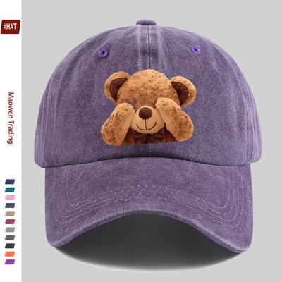 Pc Cartoon Teddy Bear Print Baseball Cap Fashionable and Trendy Sun Hat Comfortable and Lightweight Trucker Sun Hat Adjustab