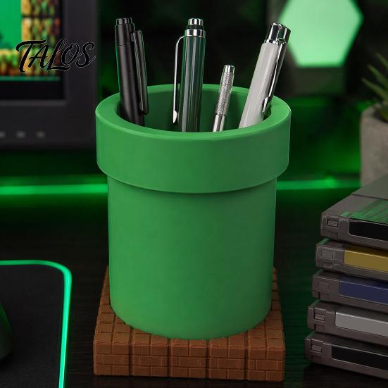 Creative Pen Holder 3D Printed Game Pipe Shape Holder, Spacious Barrel Storage Desk Accessory Stand, Multi-Functional Desktop Organizer And Stationery