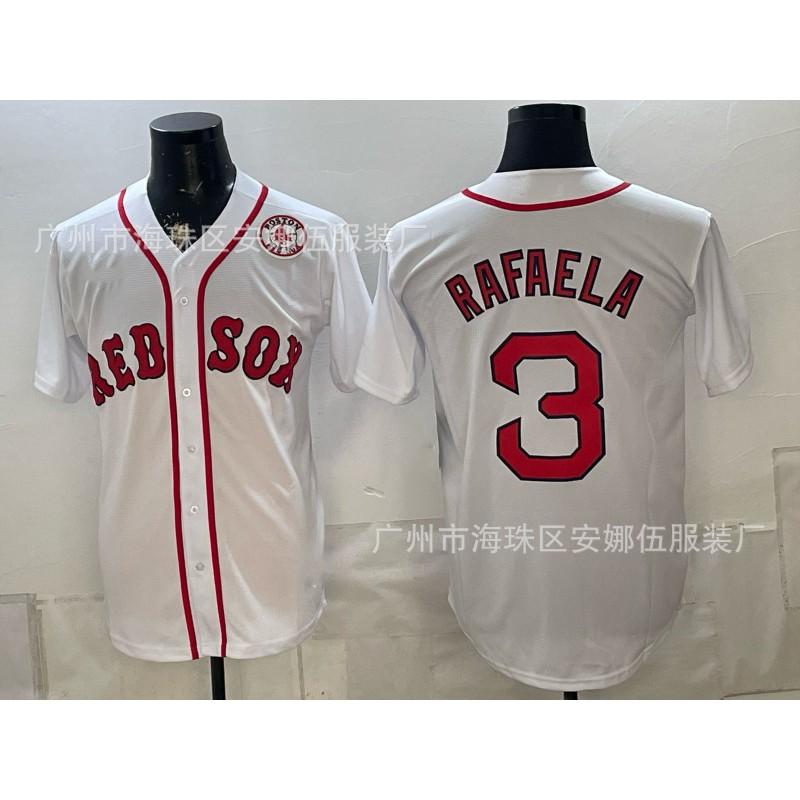 Maglietta da Baseball Unisex Ricamata Boston Red Sox Abbigliamento Sportivo Miscela di Cotone Traspirante Abbigliamento per tifosi