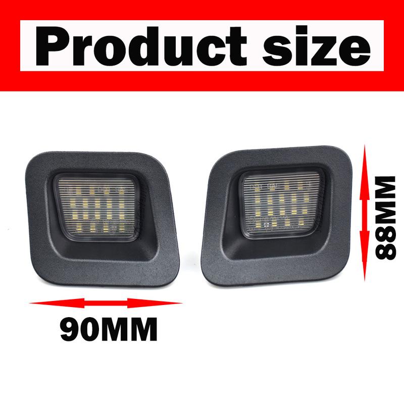 2Pcs Car LED License Number Plate Lights For Dodge RAM 1500 2500 3500 Trunks 2003-2010 2011 2012 2013 2014 2015 2016 2017 2018