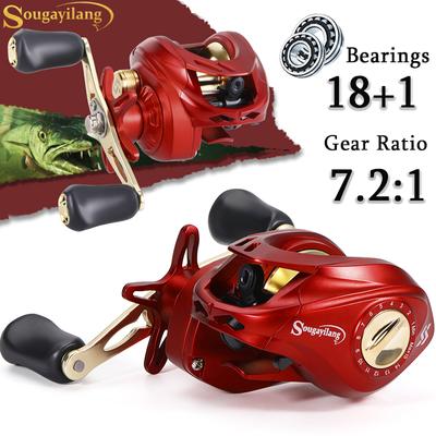SOUGAYILANG 7.2:1 pārnesumu attiecība, metāla spoles ēsmas spole 18+1BB pretsprādziena līnija — 5 krāsas (Maksimālā vilkme 10 kg)