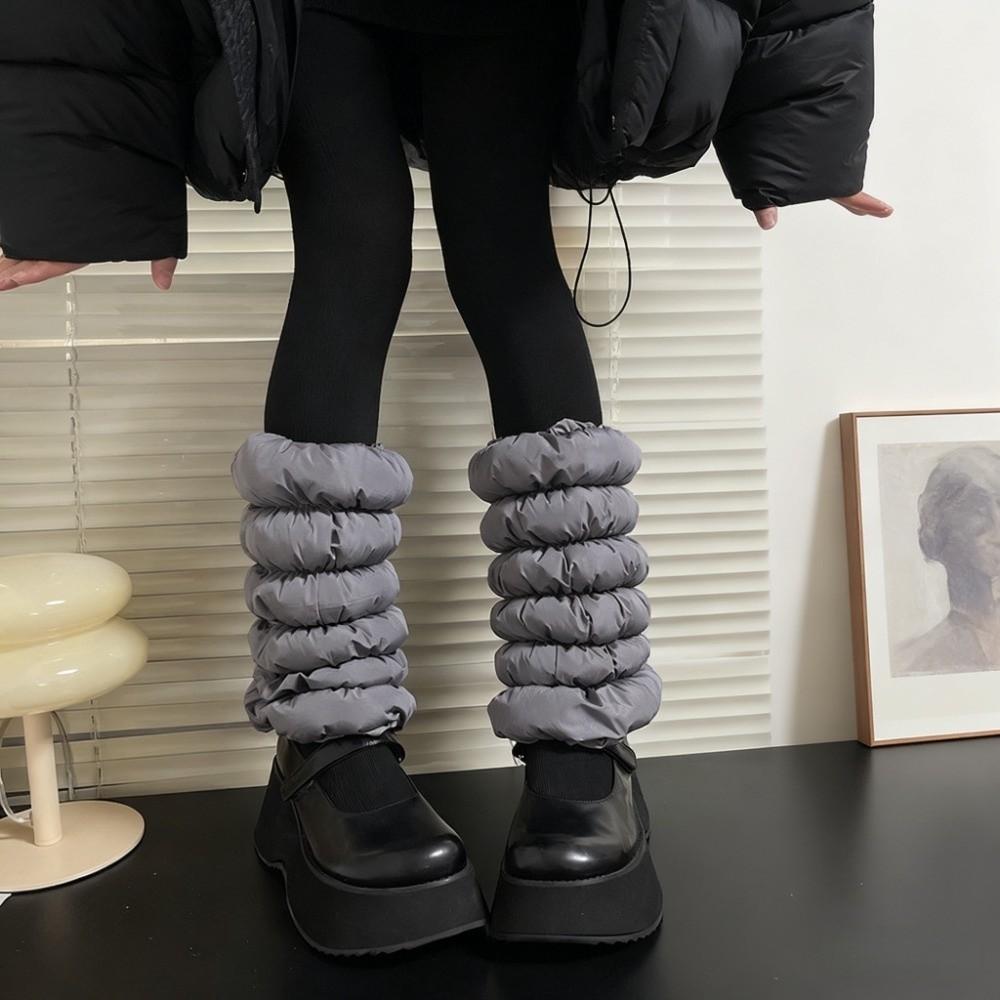 Thickened Loose Socks Foot Cover Mid-calf Boots Cover Lolita Down Cotton Leg Warmers  Women