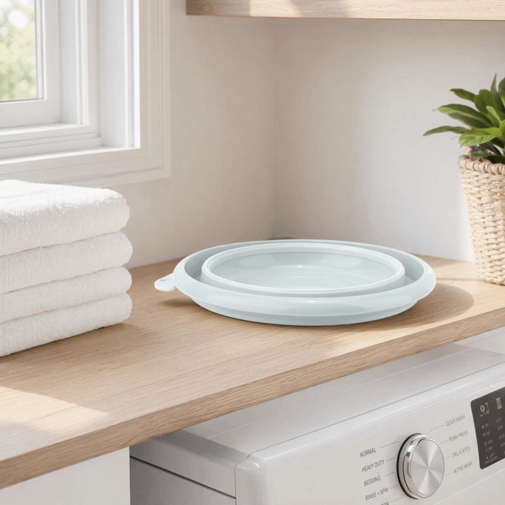 2 Pack Foldable Wash Basin Collapsible Wash Basin Tub Durable Dish Tub  Laundry