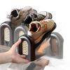 Retro-Style Rattan Double-Layer Adjustable Shoe Rack and Cabinet