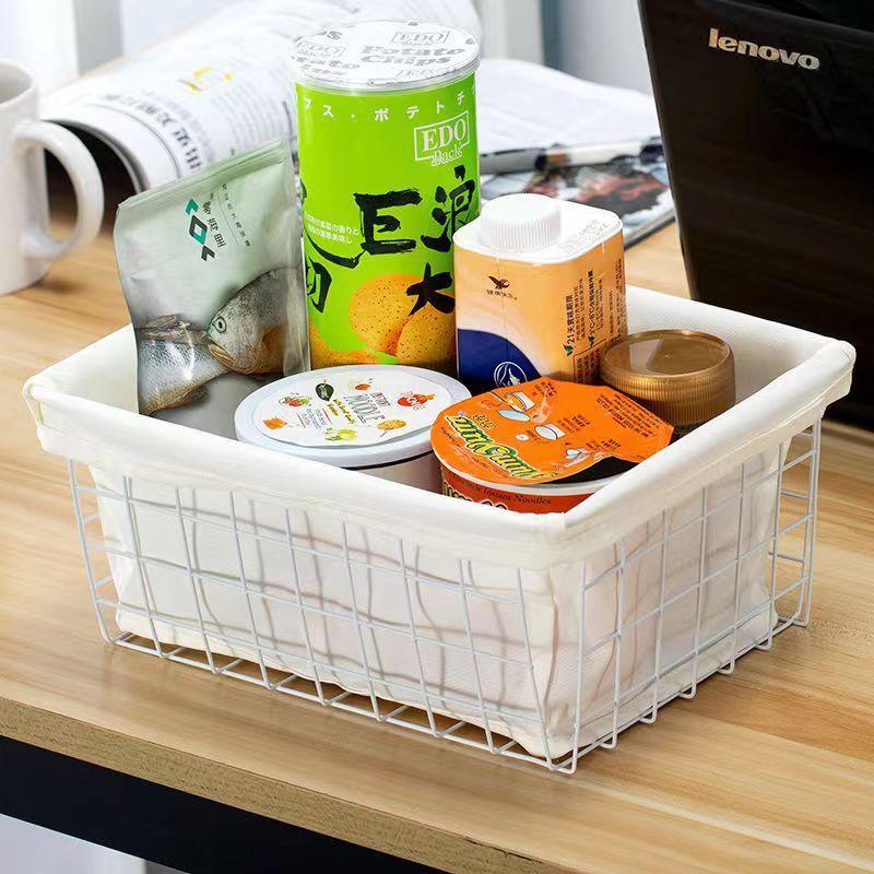 Storage Basket With Iron Material For Home Office And Bathroom Organization
