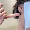 Black Square Tassel Ear Cuff - 925 Sterling Silver Needle Earrings for Women, Trendy and Versatile 2024 Fashion Pendant.