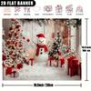 2D flat banner 1 pc of polyester snowman and Christmas tree photography background festival photo booth propszyc