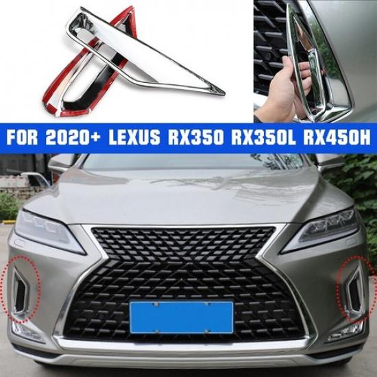 ABS Chrome Front Fog Light Lamp Cover Trim For 2020+ Lexus RX350 RX350L RX450h