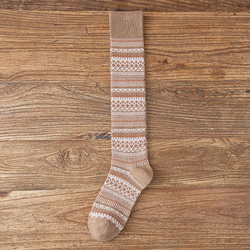 

Женские осенние ретро модные и универсальные длинные гольфы до икр 1 pair хаки