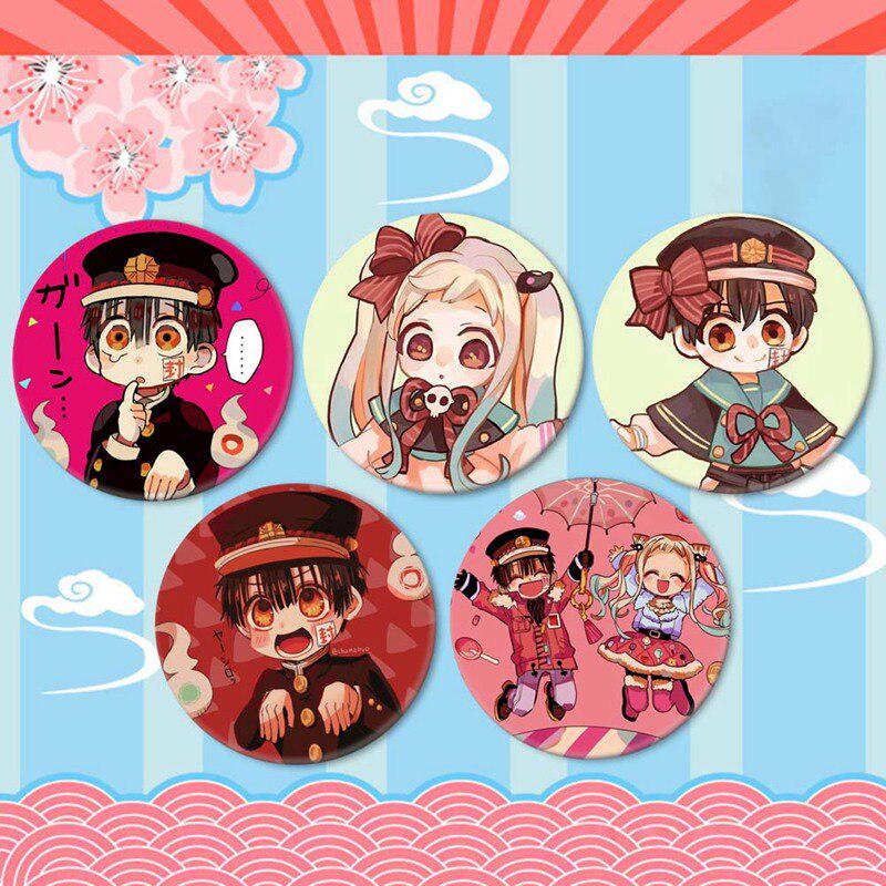 Set De 4 Badges Métal Hanako Kun - 58 Mm - Figurines Anime Toilet Bound - Pour Cosplay, Sac, Veste - Accessoire Fan - 7