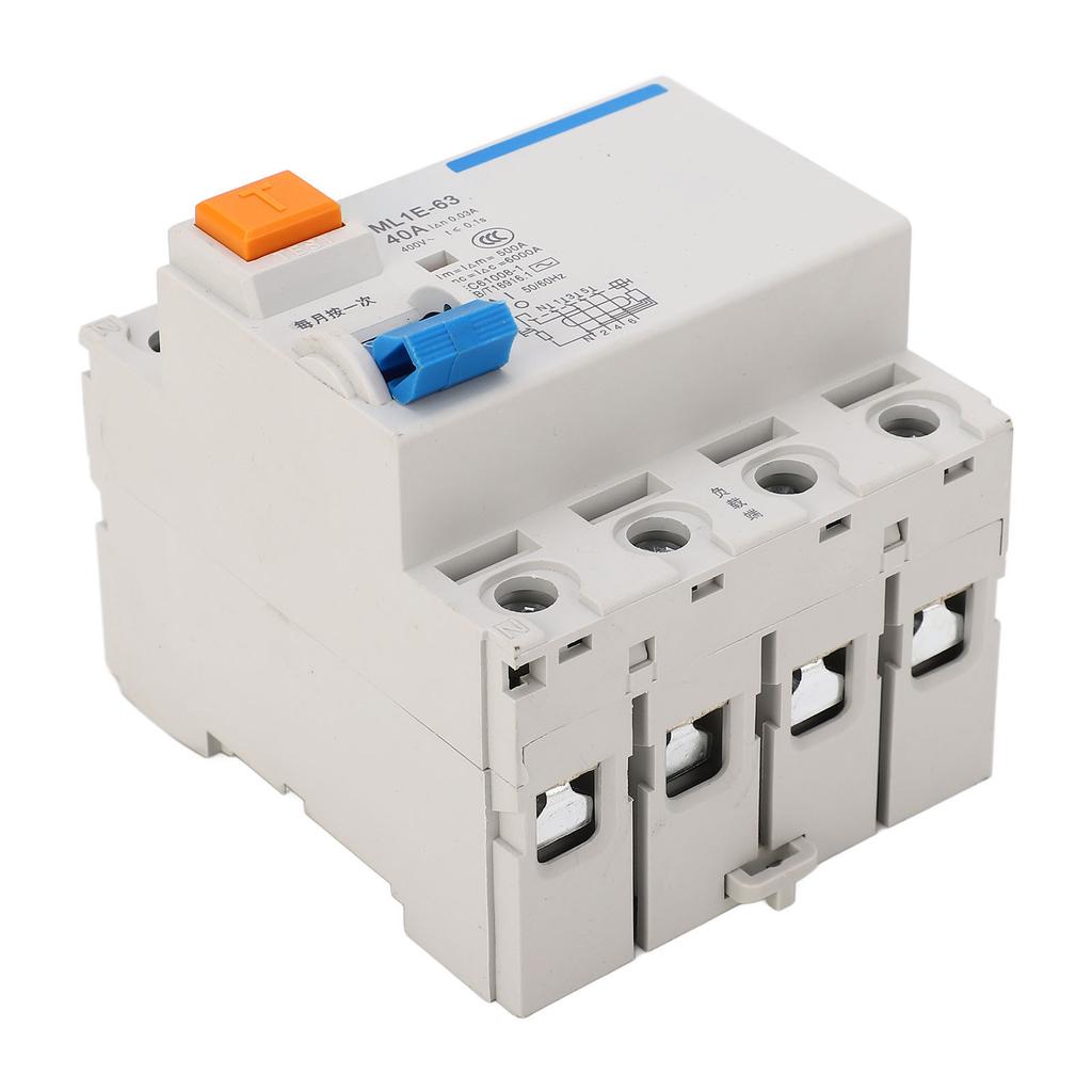 Current Circuit Breaker 3P+N 40A Flame Retardant Heat Resistant Humanized Miniature Leakage