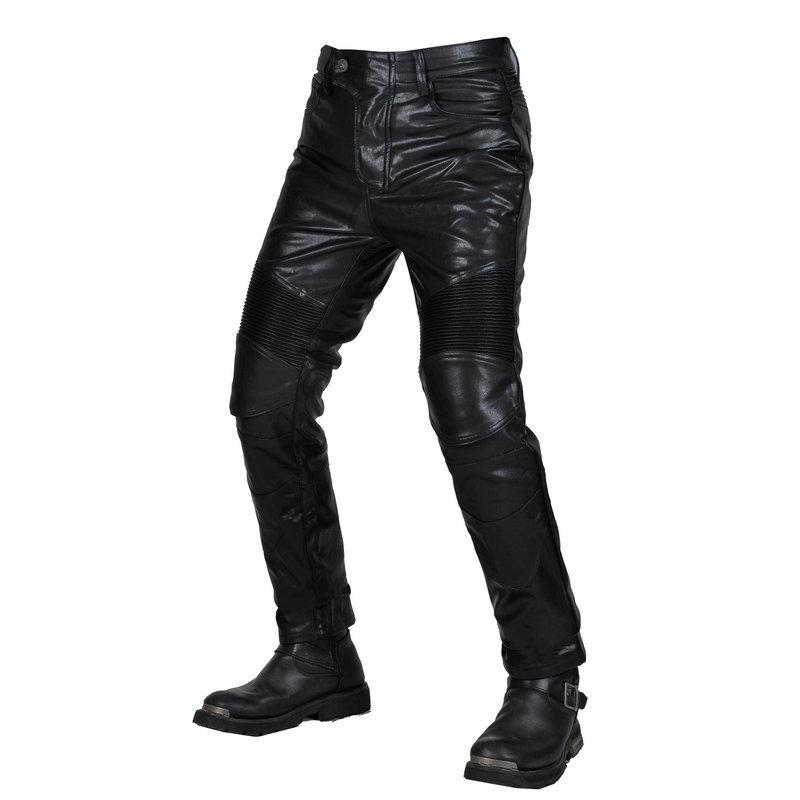 VOLERO Motorrad-Fahrhose Retro Sturzfest Leder Rundum Lässig Winddicht Wasserdicht Herren