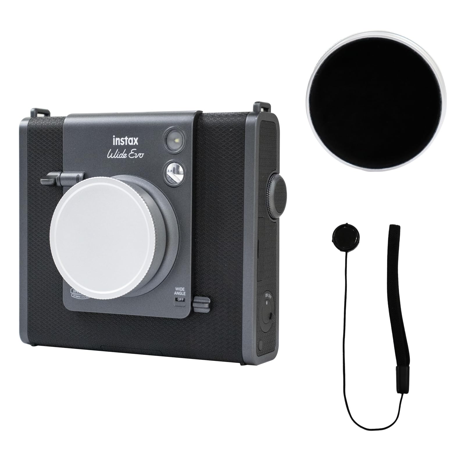 

HIYQIN Крышка объектива для Fuji Instax Wide Evo Fujifilm Cheki Wide EVO Алюминиевая крышка объектива со шнурком Серебристая Защита от царапин Защита от потери -