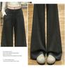 Spring 2026 Deep Gray Plus Size High-Waisted Wide-Leg Pants for Women