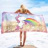 Cartoon Unicorn Pattern Seaside Vacation Beach Towel Swimming Bath Towel Microfiber Towel