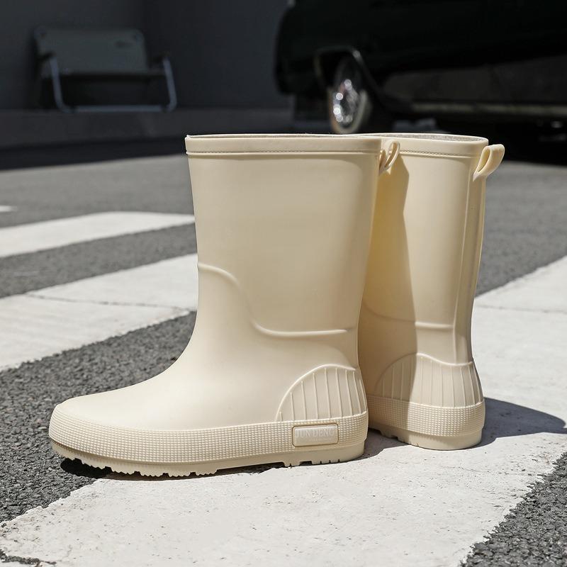 Morandi Color Women's Medium Rain Boots Fashion Classic Women's Outdoor Wading Rain Shoes Thickened Non-slip Water Shoes Rubber Shoes