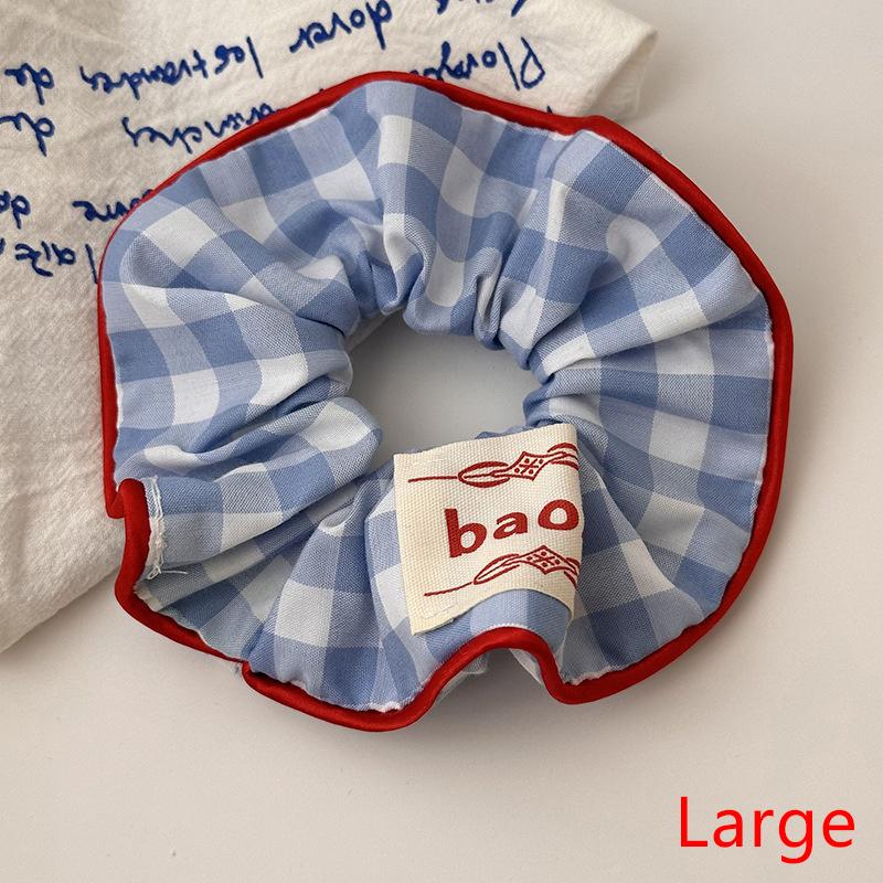 

Милые большие клетчатые резинки для волос, милые универсальные резинки для волос, эластичная повязка для волос для женщин и девочек, простые резинки