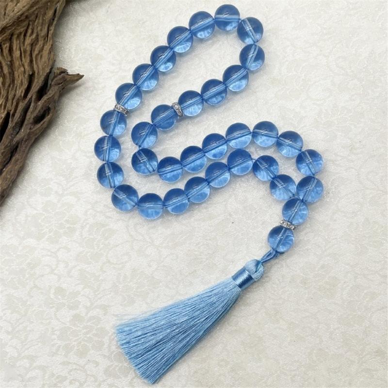 33 Bead Glass Islamic Rosary Beads Muslims Tasbih For Comfortable Daily Prayers Meditation And Spiritual Event Use