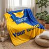 Couverture Flanelle Personnalisée Leicester City Nom Texte Logo Football Couverture Polaire Jetée Personnalisée Cadeau Spécial Pour Canapé Chambre Maison