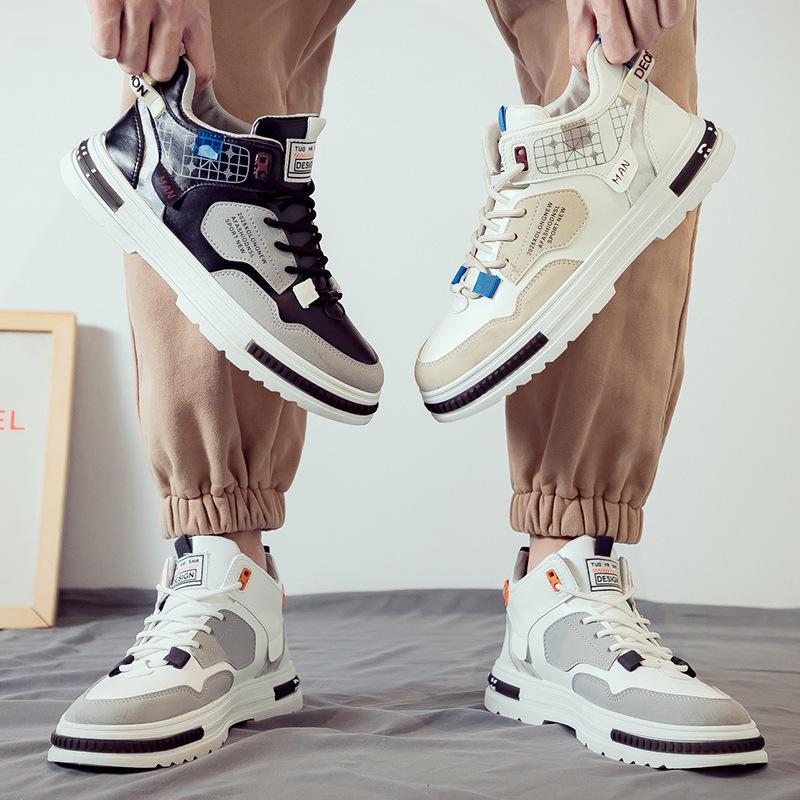 Men's shoes 2023 new men's summer high-top sports and leisure board shoes velvet cotton shoes versatile little white tide shoes