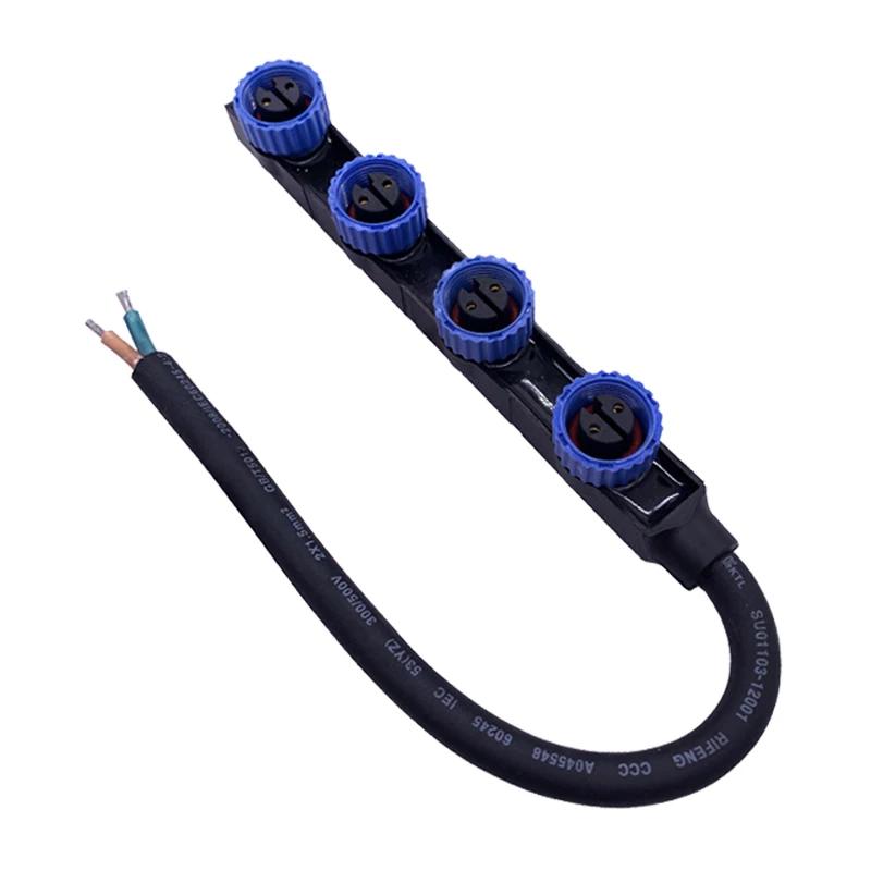 M15 2Pin Type F Waterproof Plug 1 Out 2/3/4 Main Line Male Connector LED Outdoor Street Lights m15 Junction Box Adapter Cable