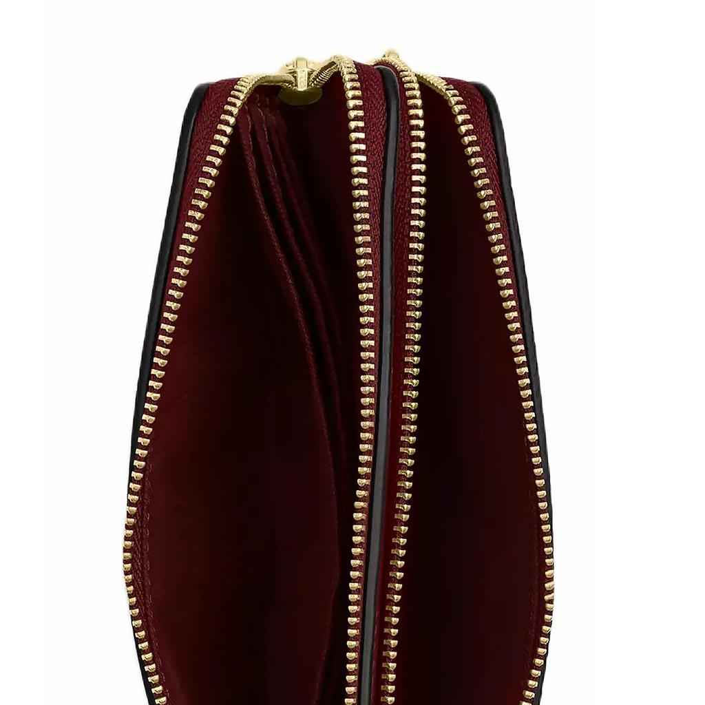 Coach Horse And Carriage Print Logo Zipper Closure Coated Canvas Wallet Women wallet Brown Black Cherry CX590-IMXGY