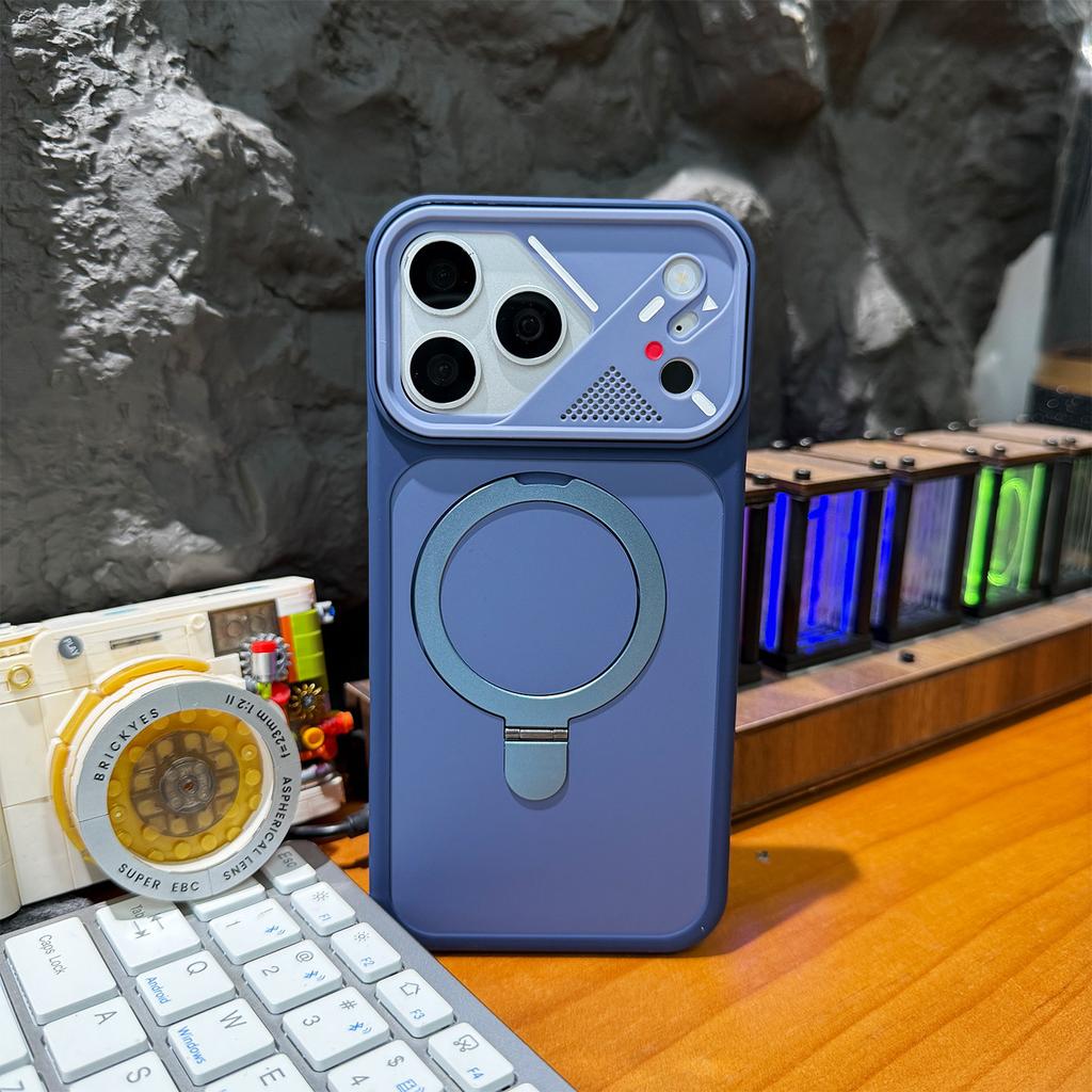 Applicable iPhone Charm Eyeglass Frame Mobile Phone Case Apple 16 Contrast Color Skin Magnetic Bracket Protective Case