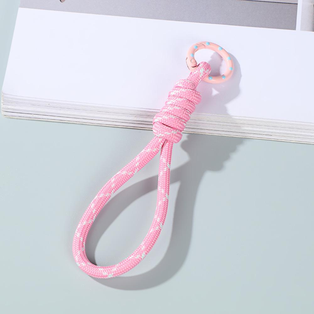 Colorblock Woven Phone Lanyard with Detachable Keychain and Anti-Lost Rope