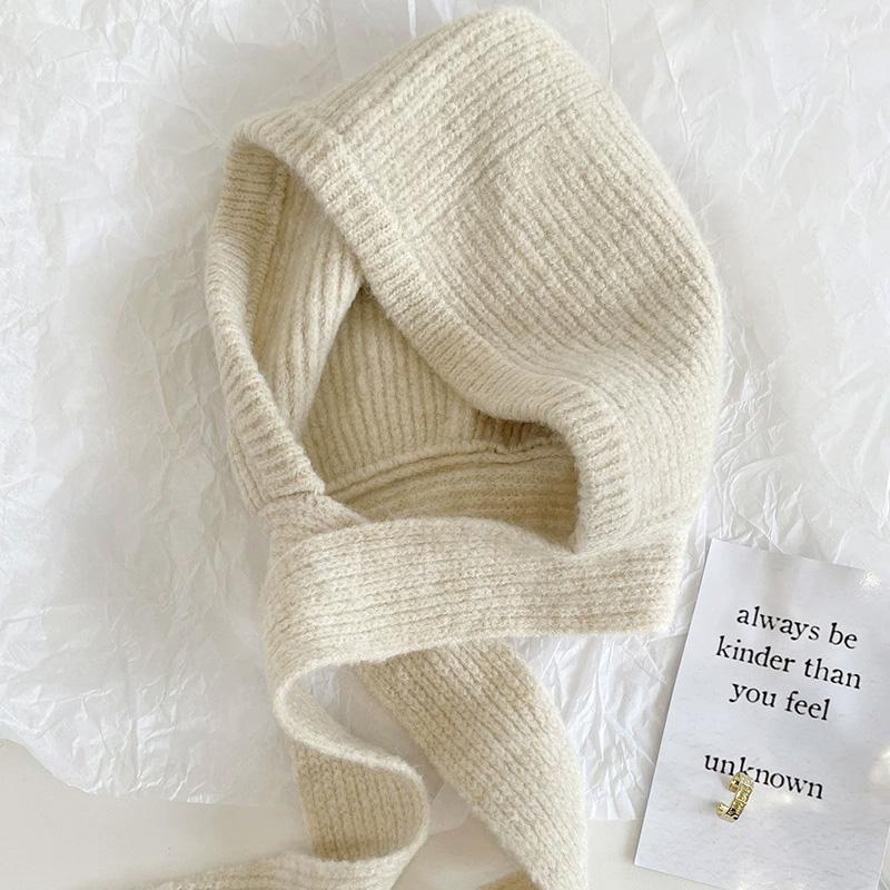 1Pc Wool Warm Knitted Winter Ear Protection Retro Cotton Blends Balaclava Hat Scarf