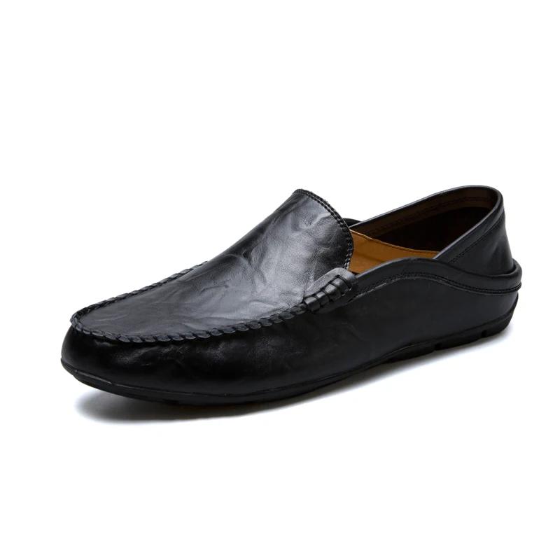 Fashion Men's Casual Shoes Fashion Loafers Slip On Man Flats Comfortable Male Driving Leather Shoes