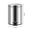 Stainless Steel Step Trash Can Kitchen Bathroom Silent Pedal Bin Round Lid