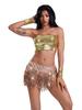 Sequined Tassel Skirt with Shorts - Latin Dance Performance Costume for Women