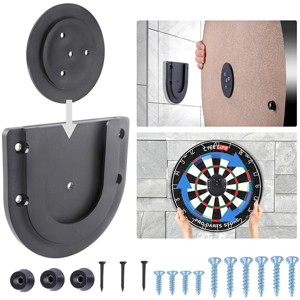 Wall Mounted Dartboard Holder Wall Hanging Dartboard Mounting Bracket Set with Fixed Accessories for Indoor Games Darts Kit